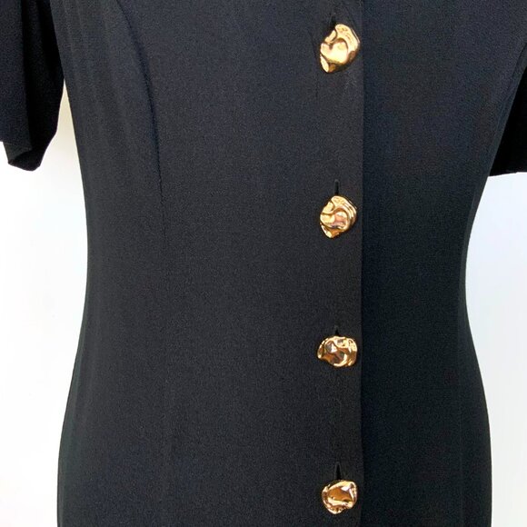 REFORMATION Wilde Puff-Sleeve Button-Front Midi Dress Goth Witchy Sz 8 - Picture 5 of 16